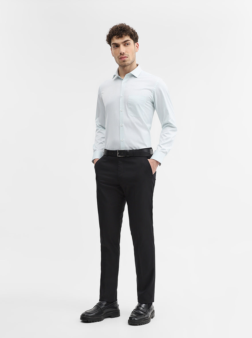 Green Solid Slim Fit Formal Shirt | Greenfibre