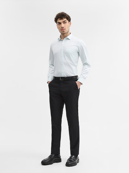 Green Solid Slim Fit Formal Shirt | Greenfibre
