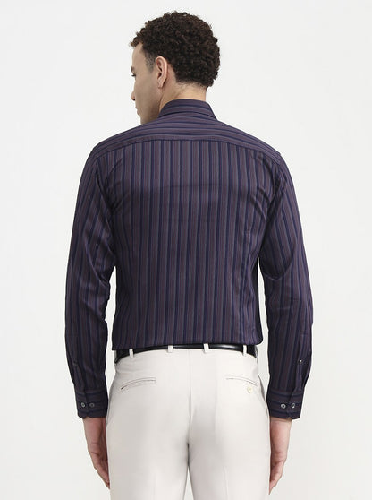 Blue Striped Slim Fit Formal Shirt | JadeBlue Super Luxe