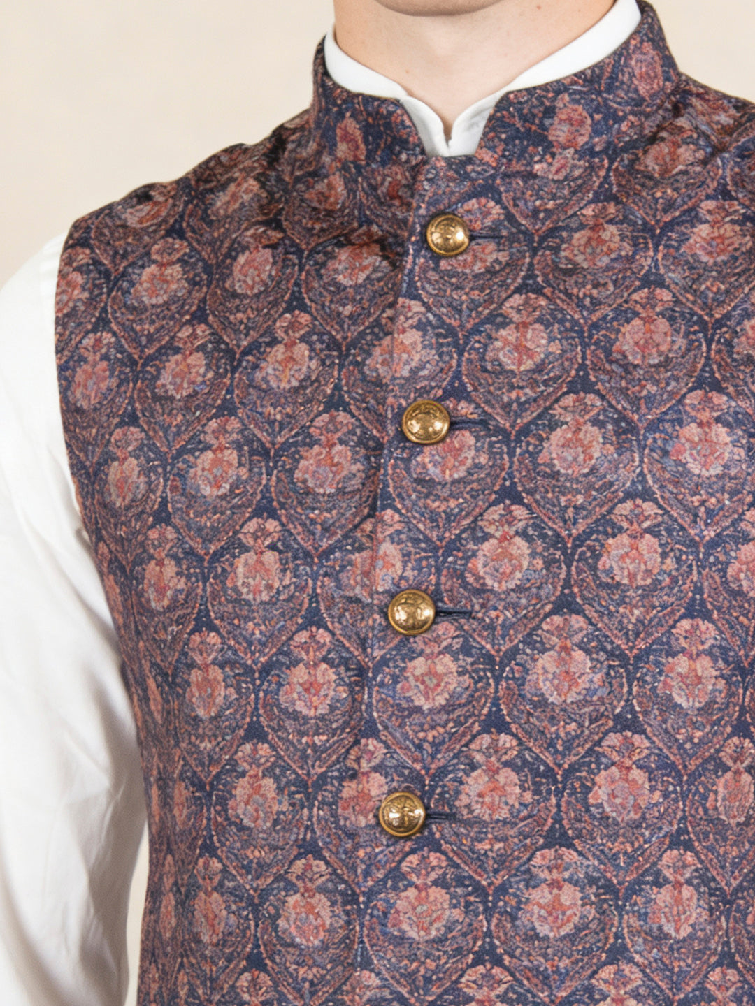 Blue Printed Waistcoat | Wyre