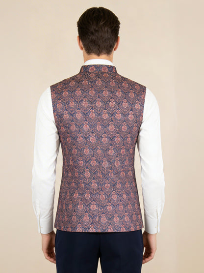 Blue Printed Waistcoat | Wyre