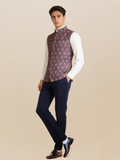 Blue Printed Waistcoat | Wyre