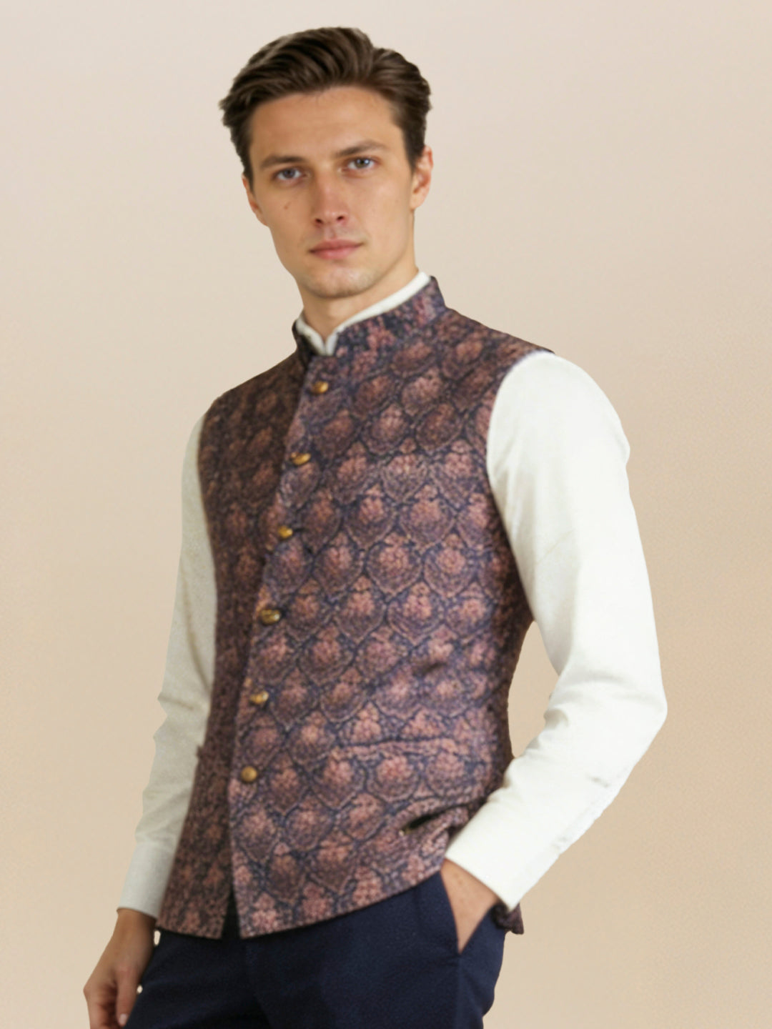Blue Printed Waistcoat | Wyre
