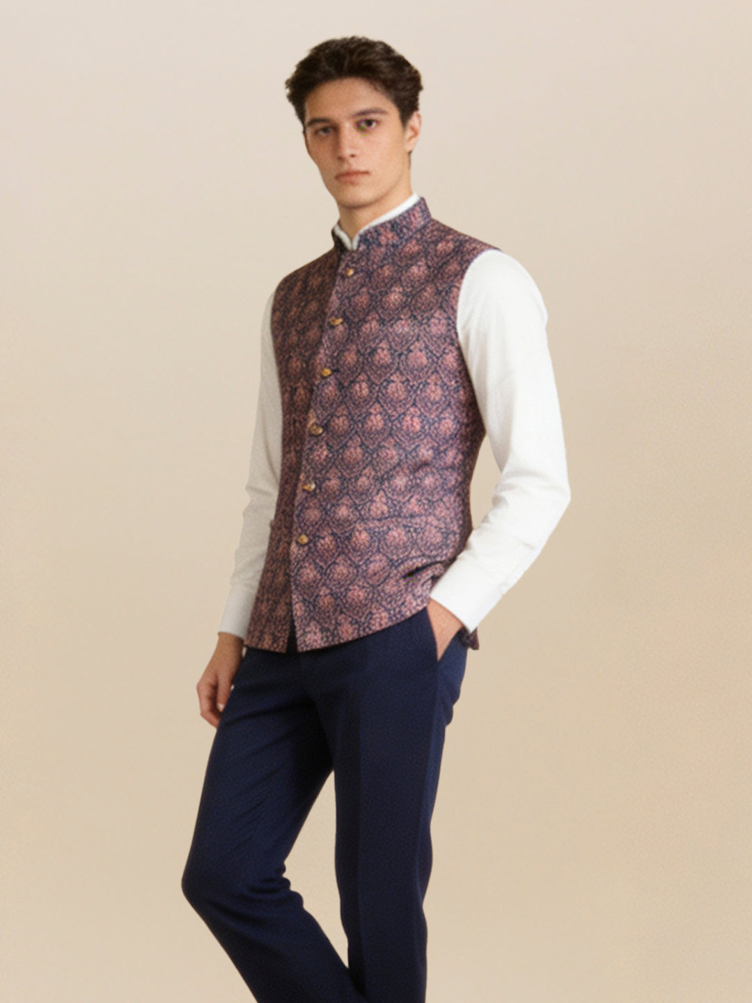 Blue Printed Waistcoat | Wyre