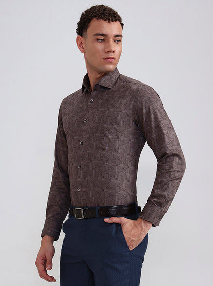 Onion Printed Slim Fit Formal Shirt | Metal