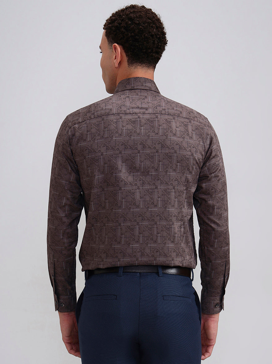 Onion Printed Slim Fit Formal Shirt | Metal