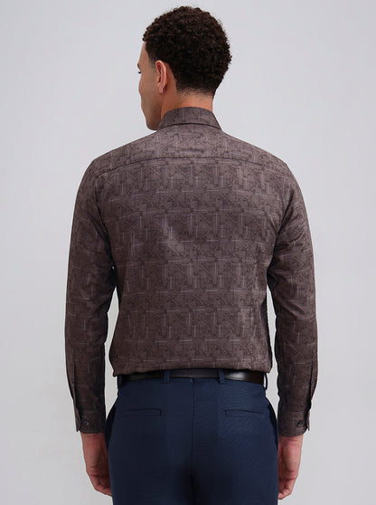 Onion Printed Slim Fit Formal Shirt | Metal