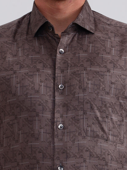 Onion Printed Slim Fit Formal Shirt | Metal