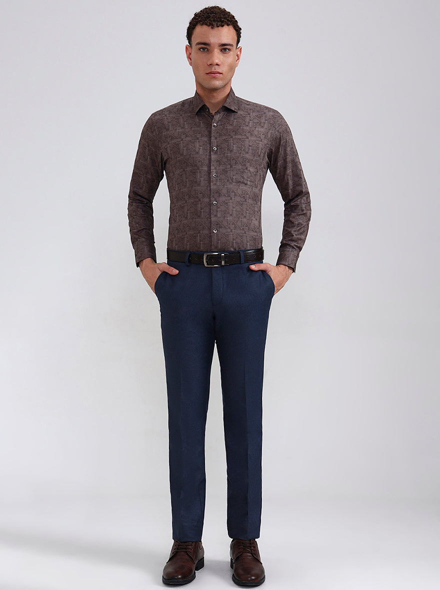 Onion Printed Slim Fit Formal Shirt | Metal