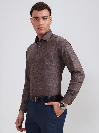 Onion Printed Slim Fit Formal Shirt | Metal