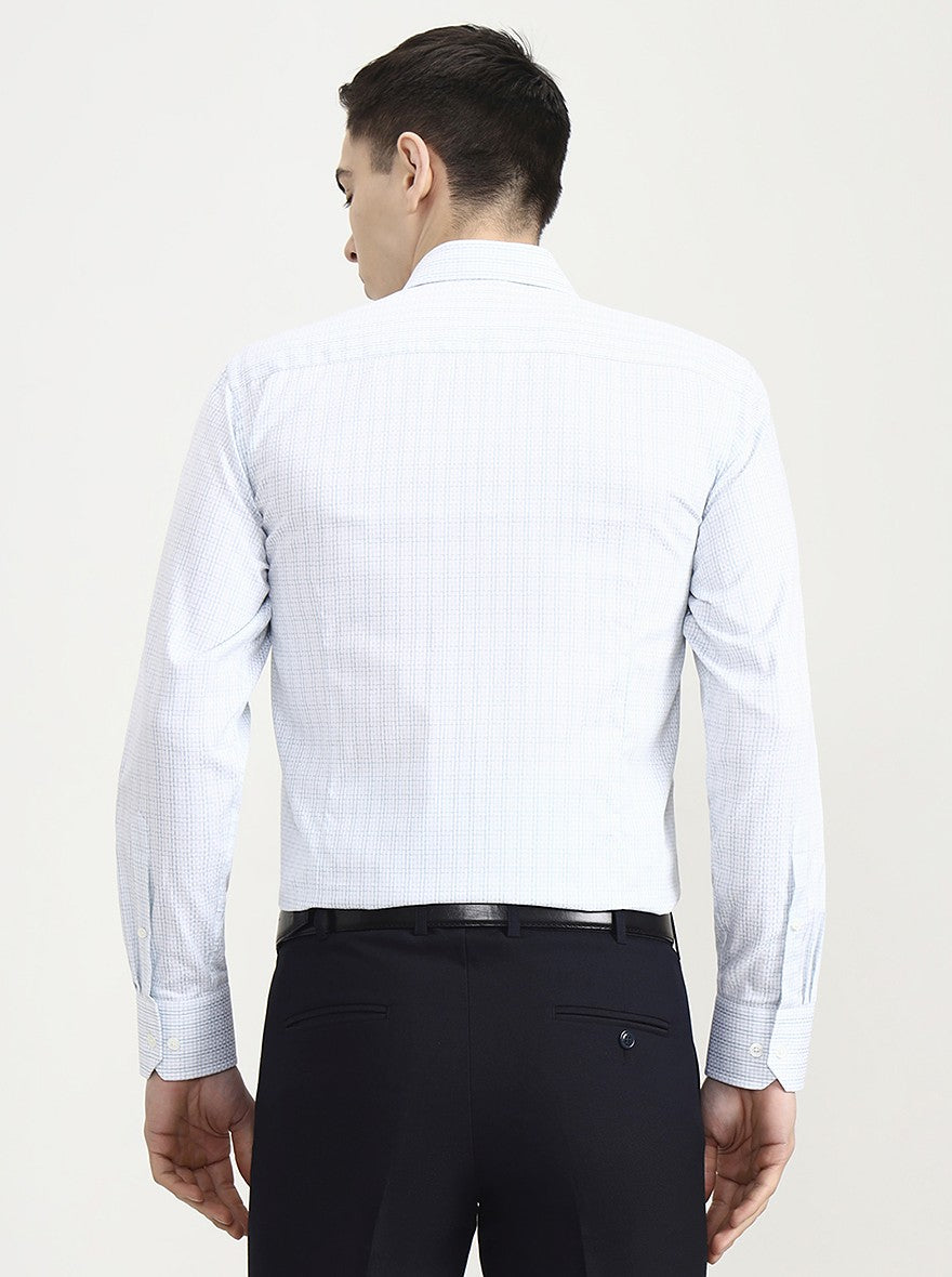 Light Green Checked Slim Fit Formal Shirt | JadeBlue Super Luxe