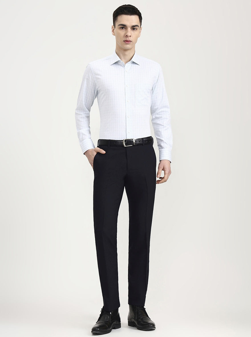 Light Green Checked Slim Fit Formal Shirt | JadeBlue Super Luxe