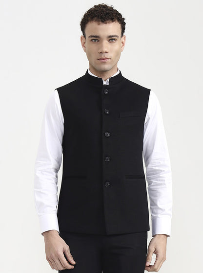 Black Solid  Waistcoat | Wyre