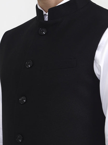 Black Solid  Waistcoat | Wyre
