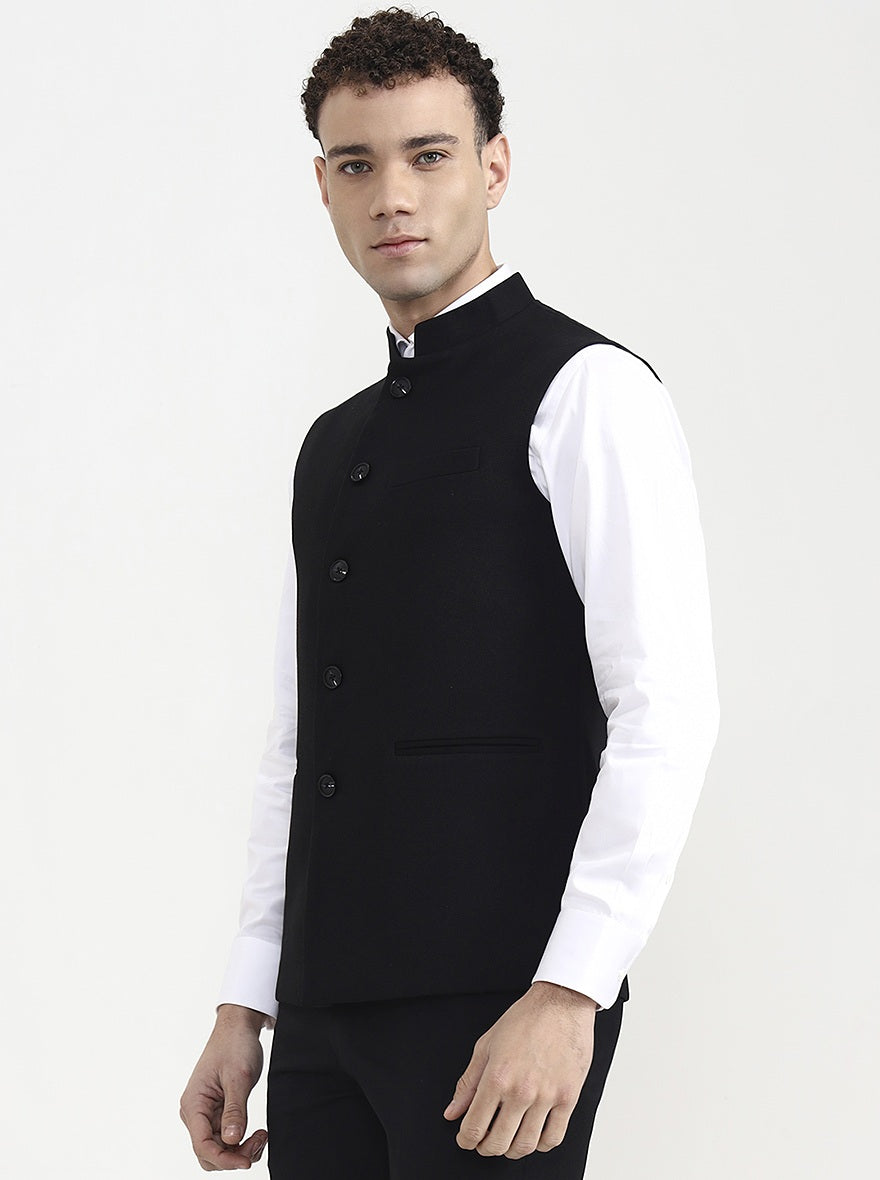 Black Solid  Waistcoat | Wyre
