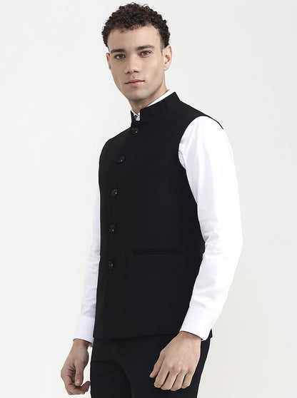 Black Solid  Waistcoat | Wyre