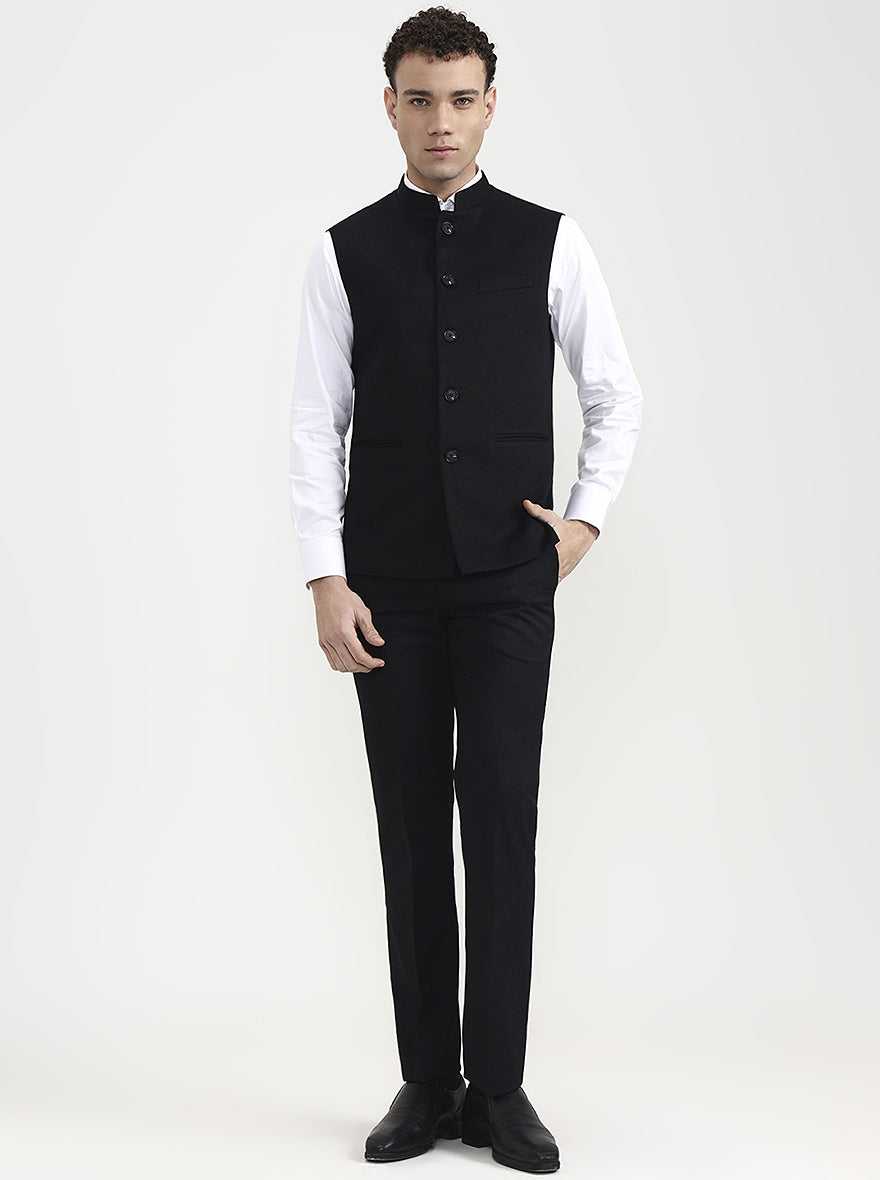 Black Solid  Waistcoat | Wyre