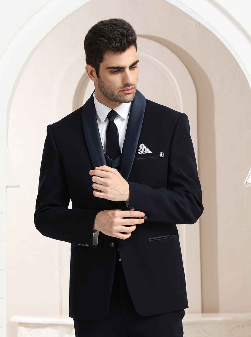 Blue Solid Suit | JadeBlue