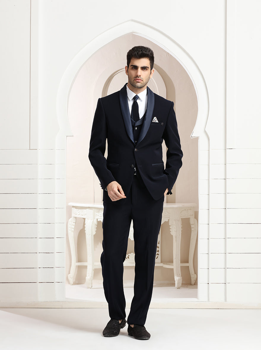 Blue Solid Suit | JadeBlue