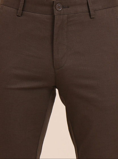 Light Olive Solid Uno Fit Casual Trouser | JadeBlue