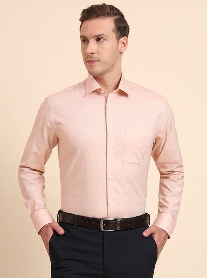 Orange Solid Regular Fit Formal Shirt | JadeBlue