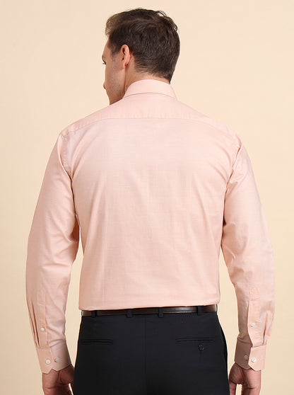 Orange Solid Regular Fit Formal Shirt | JadeBlue