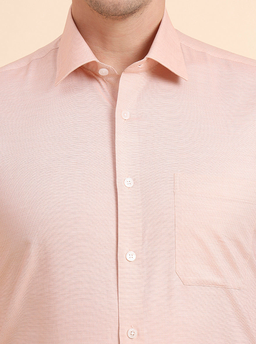 Orange Solid Regular Fit Formal Shirt | JadeBlue