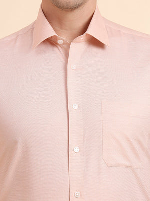 Orange Solid Regular Fit Formal Shirt | JadeBlue