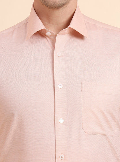 Orange Solid Regular Fit Formal Shirt | JadeBlue