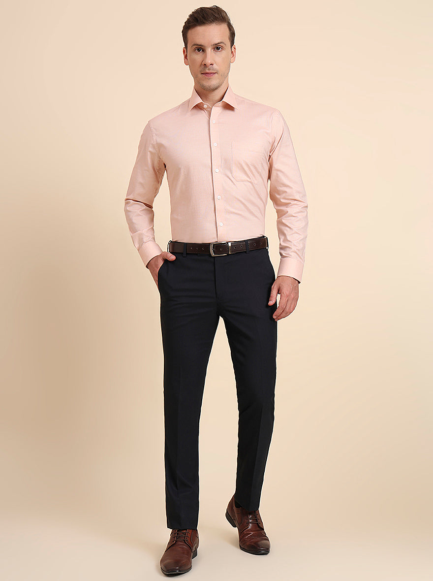 Orange Solid Regular Fit Formal Shirt | JadeBlue