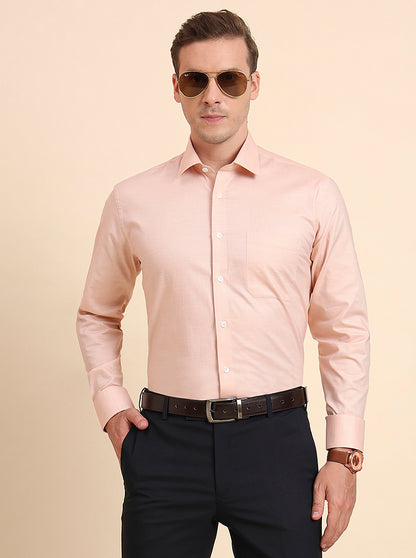 Orange Solid Regular Fit Formal Shirt | JadeBlue