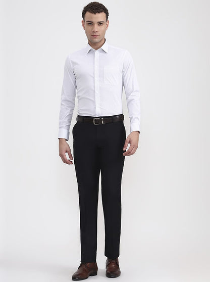 White Printed Slim Fit Formal Shirt | JadeBlue Youth