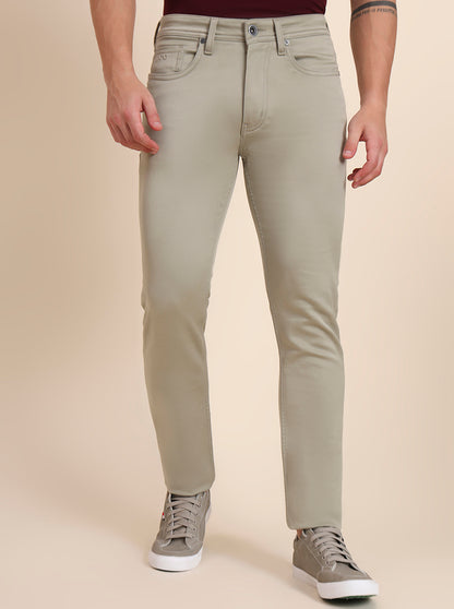Mint Brown Washed Slim Fit Jeans | JadeBlue