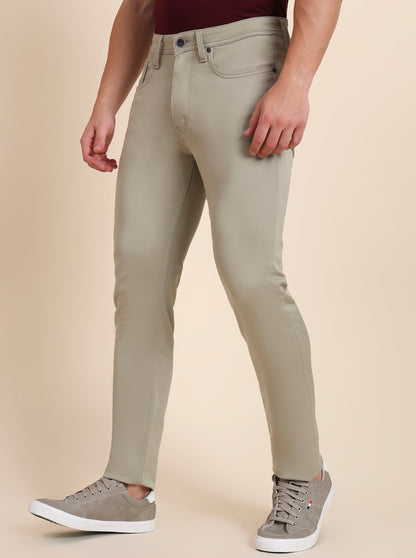 Mint Brown Washed Slim Fit Jeans | JadeBlue