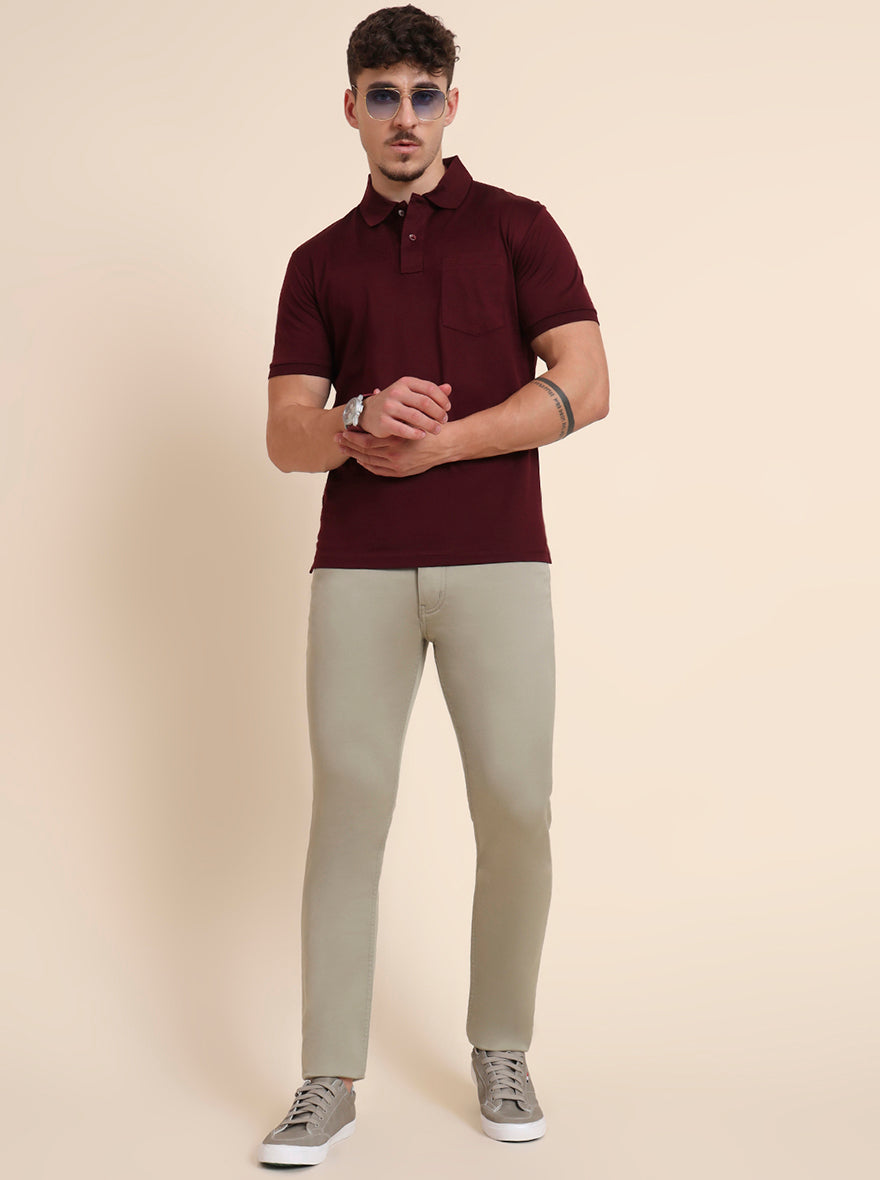 Mint Brown Washed Slim Fit Jeans | JadeBlue
