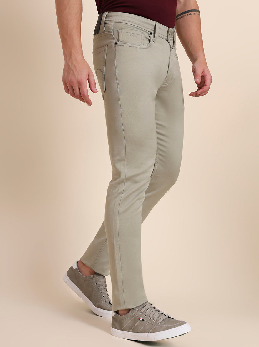 Mint Brown Washed Slim Fit Jeans | JadeBlue