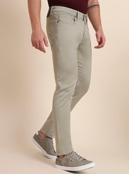 Mint Brown Washed Slim Fit Jeans | JadeBlue