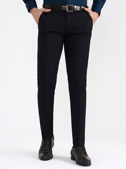 Black Solid Super Slim Fit Formal Trouser | JB X JB