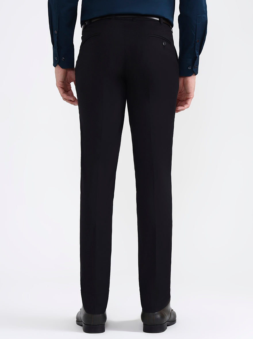 Black Solid Super Slim Fit Formal Trouser | JB X JB