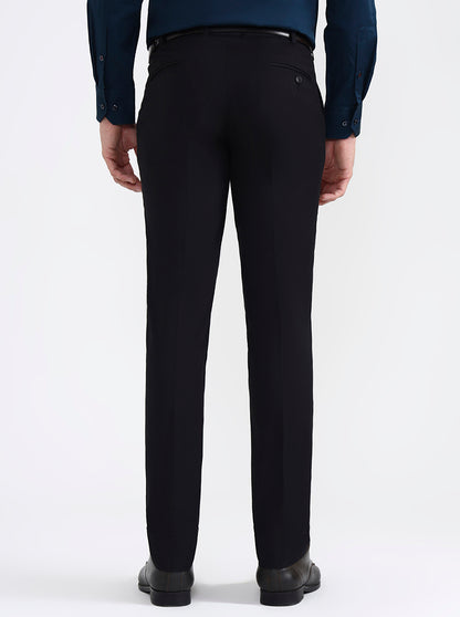 Black Solid Super Slim Fit Formal Trouser | JB X JB