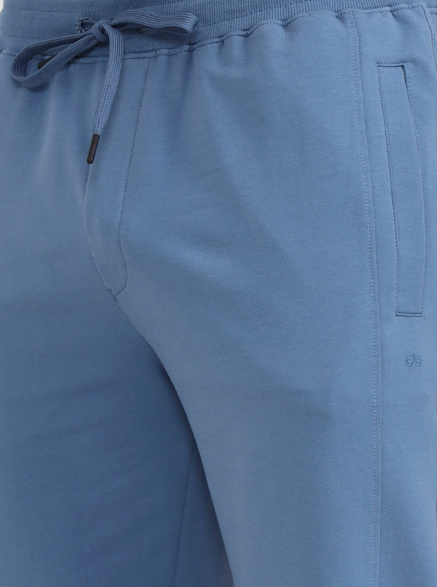 Light Blue Solid Slim Fit Track Pant | JadeBlue