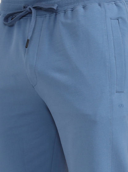 Light Blue Solid Slim Fit Track Pant | JadeBlue