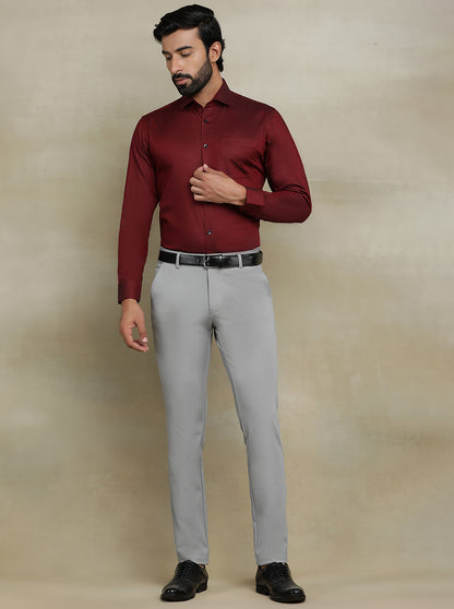 Red Solid Slim fit Formal Shirt | Metal