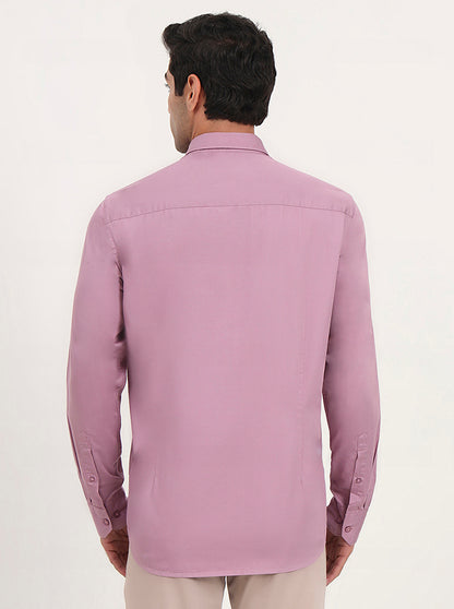 Lavender Solid Slim Fit Semi Casual Shirt | JadeBlue