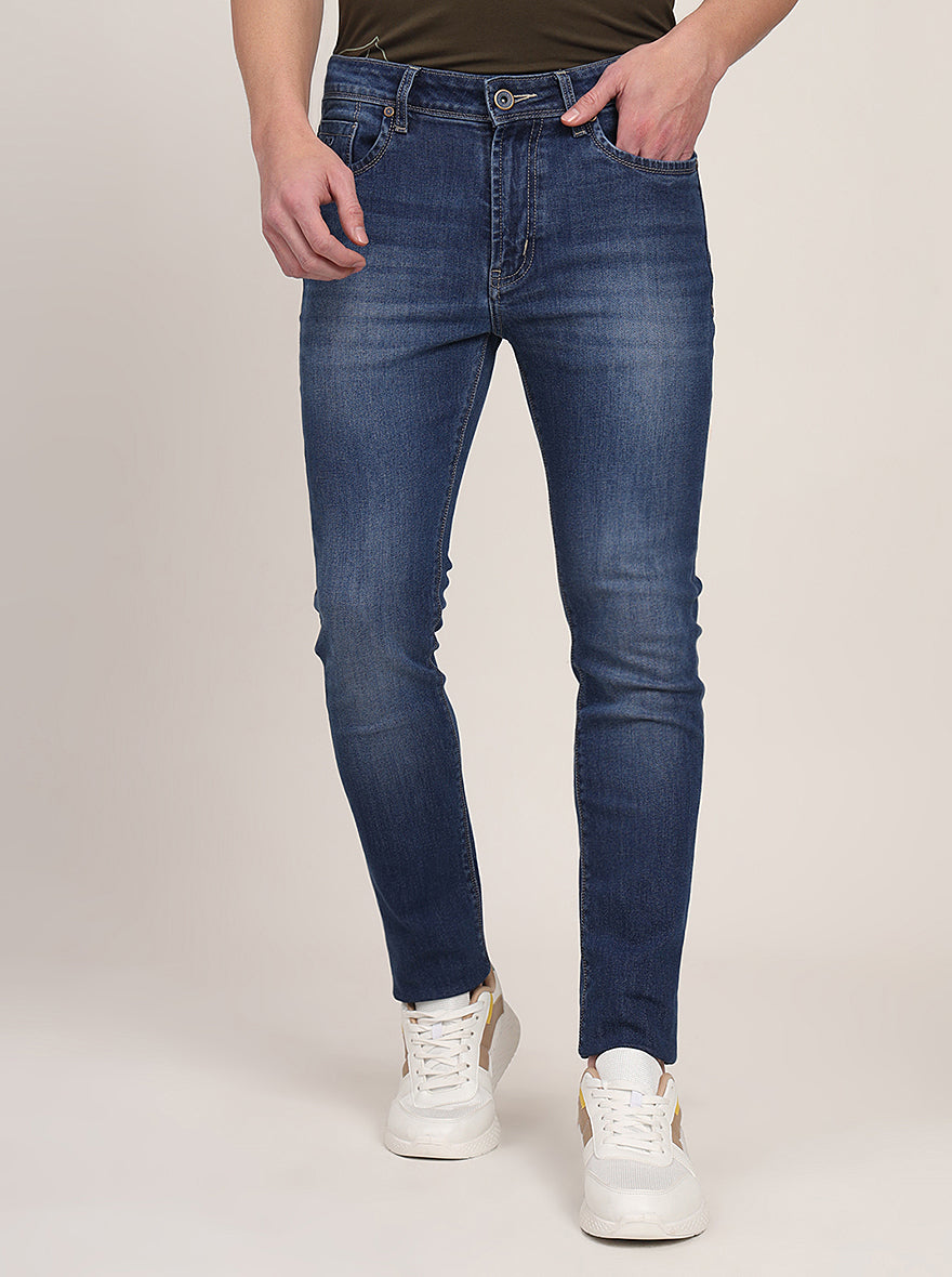 Ink Blue Washed Slim Fit Jeans | JadeBlue