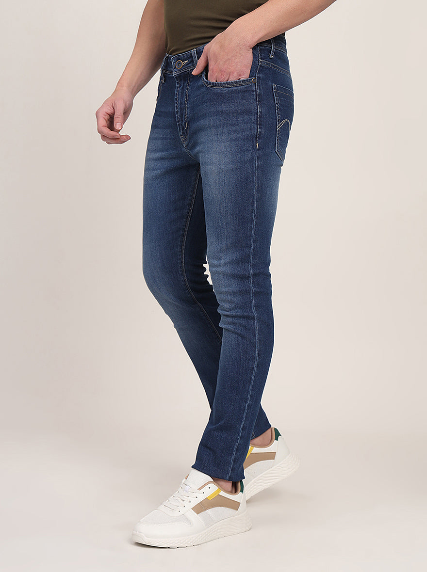 Ink Blue Washed Slim Fit Jeans | JadeBlue