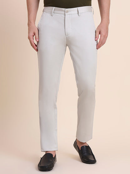 Grey Solid Uno Fit Casual Trouser | JadeBlue
