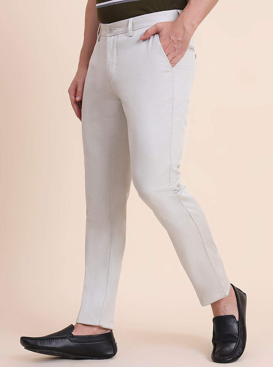 Grey Solid Uno Fit Casual Trouser | JadeBlue