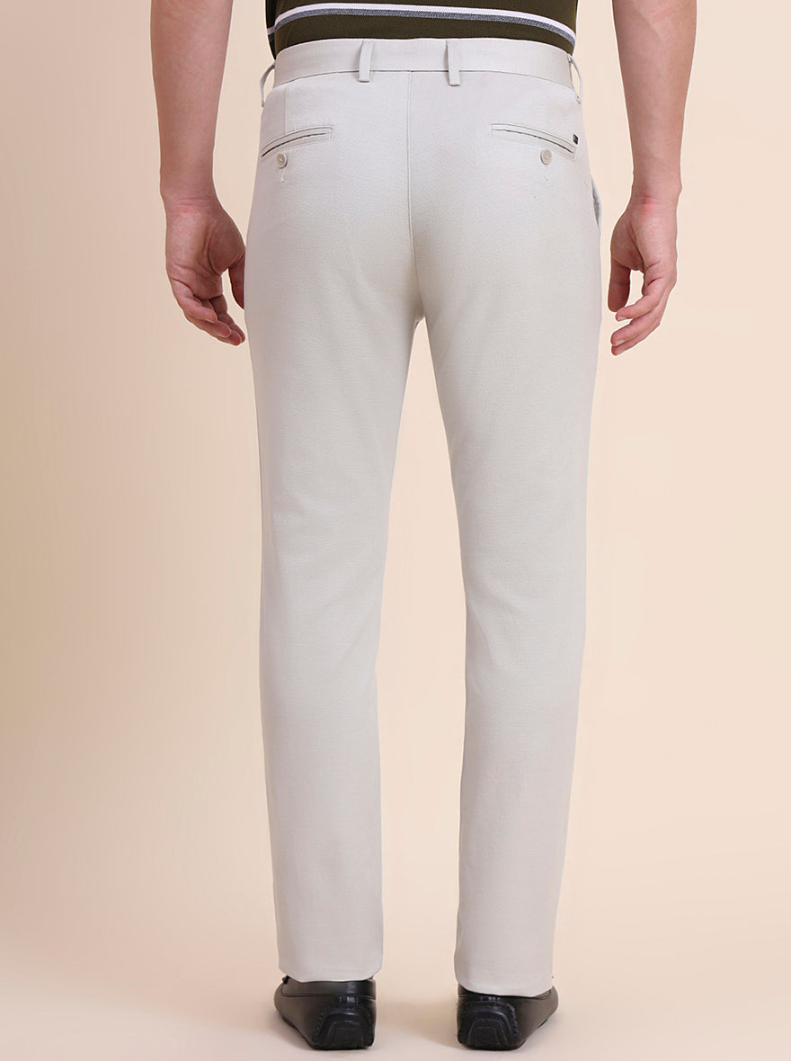 Grey Solid Uno Fit Casual Trouser | JadeBlue
