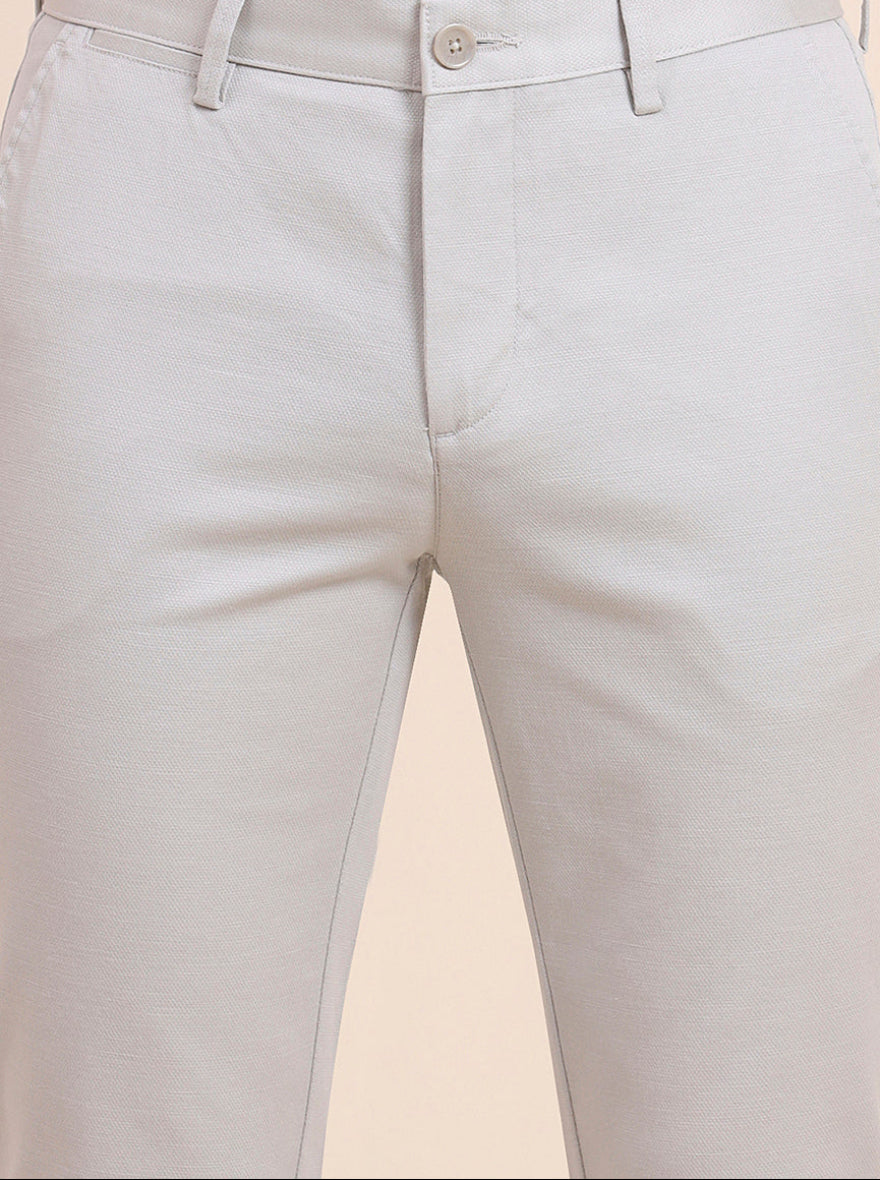 Grey Solid Uno Fit Casual Trouser | JadeBlue